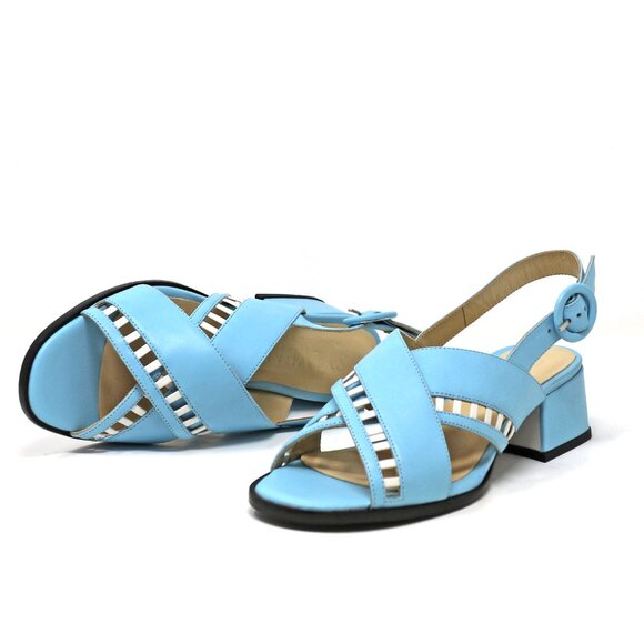 Sylven New York Simone Sandal - Blue + White (US 7) - Picture 1 of 6
